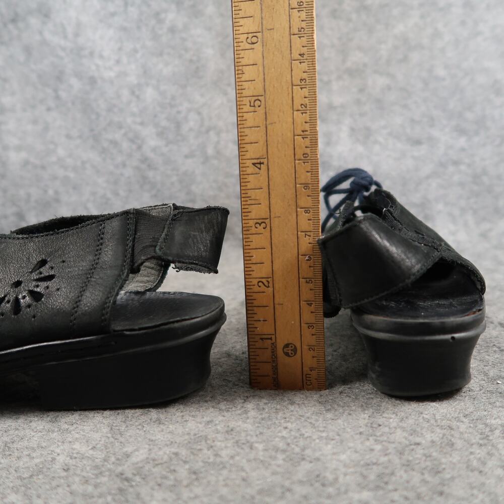 Rieker Shoes Womens 42 Slingback Closed Toe Lace Up Sandal Black Leather Comfort - Picture 7 of 12